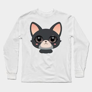 Cute Black Cat - Halloween Long Sleeve T-Shirt